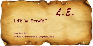 Lám Ernő névjegykártya